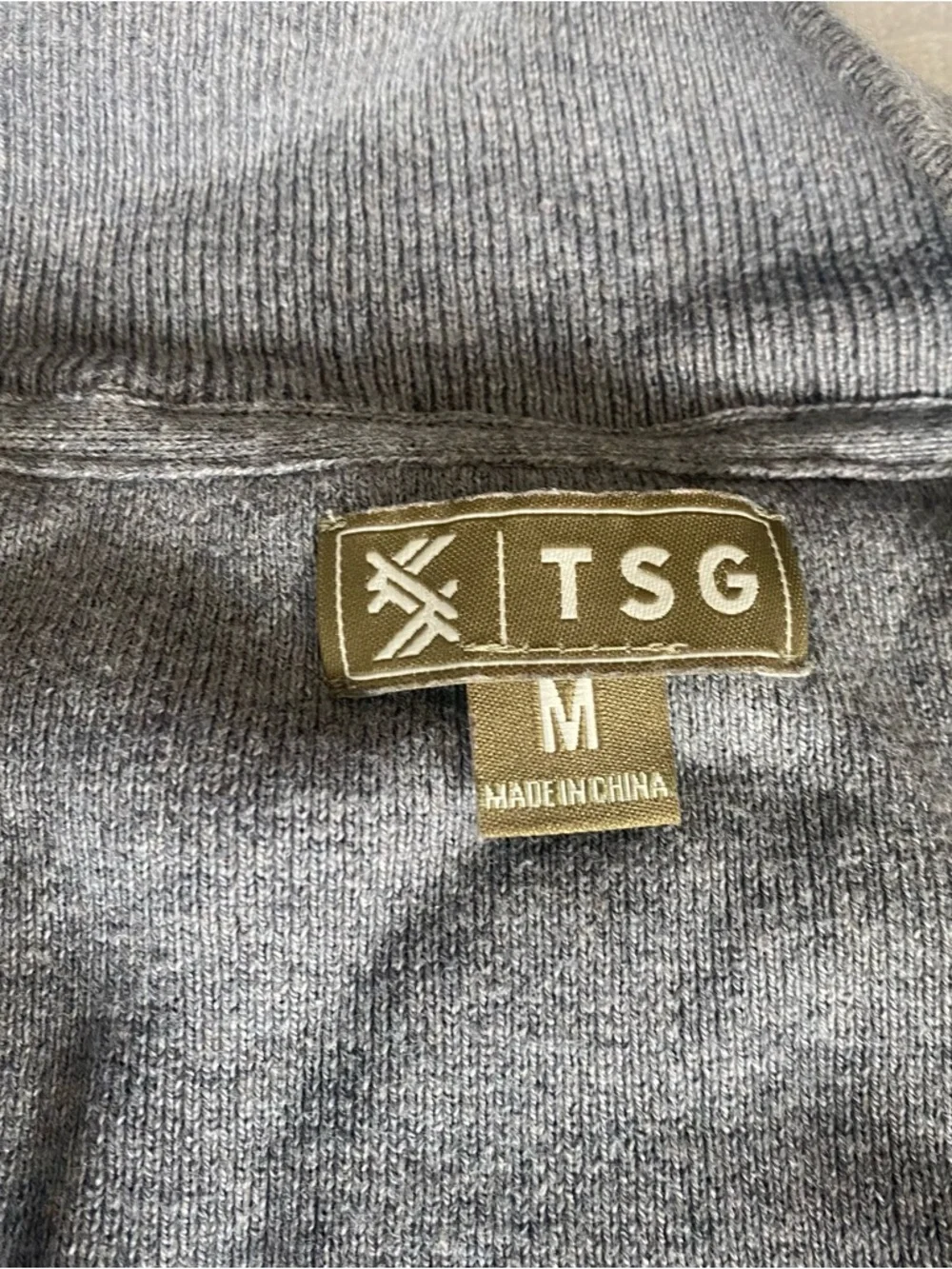 TSG Gray Quarter-Zip cotton cashmere Sweater size medium